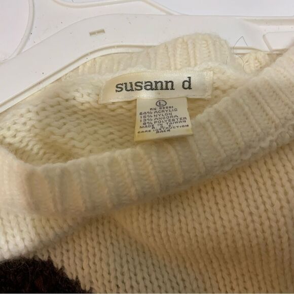 Vintage Susann D sweater knit Size L Acrylic Nylon red Sweater - Picture 6 of 7